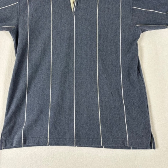 Knights Sportswear XL Polo Gray White Striped Three Button Short Sleeve - Picture 4 of 11